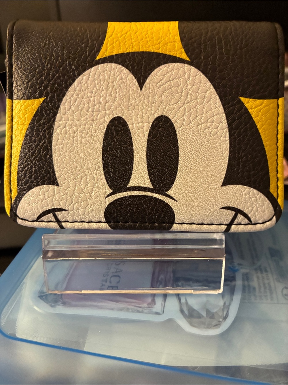 Disney Mickey Mouse Black, White & Yellow Leather Wallet